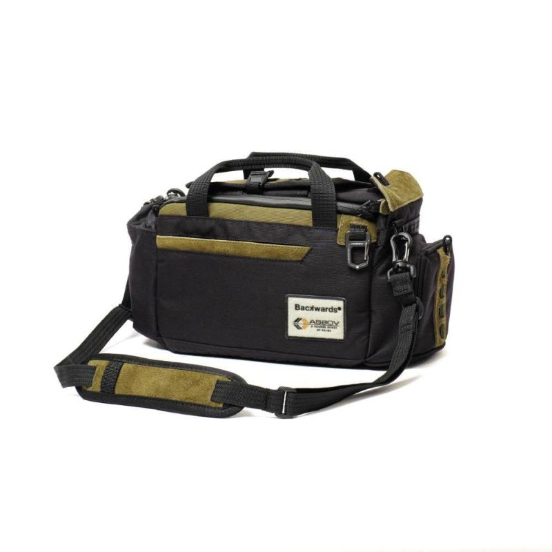 AS2OV Backwards ショルダーバッグ ブラック/カーキ AS2OV×Backwards 別注 CORDURA FINE TEX SHOULDERBAG BLACKBackwards