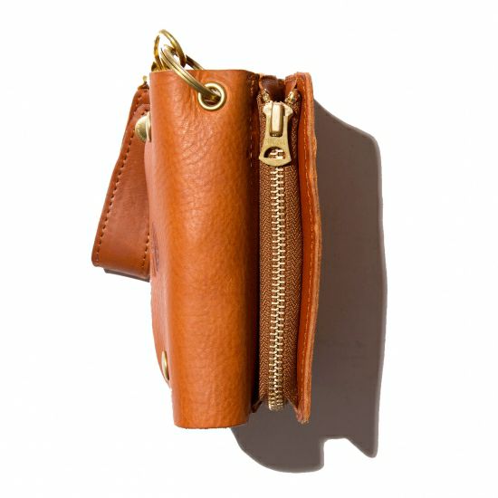 OILED SHRINK LEATHER SHORT WALLET/CHOCOオイルドシュリンク レザー