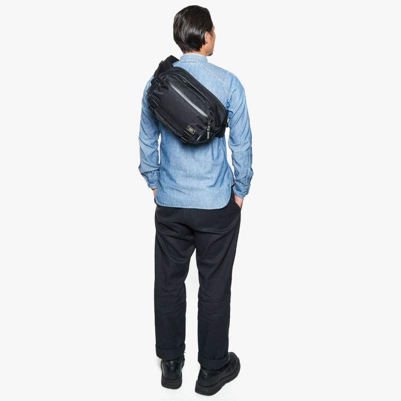 CORDURA DOBBY 305D WAIST BAG sizeL/BLACKコーデュラドビー305D