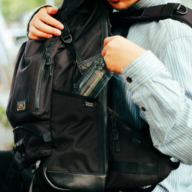EXCLUSIVE BALLISTIC NYLON 2POCKET BACK PACK /BLACK
