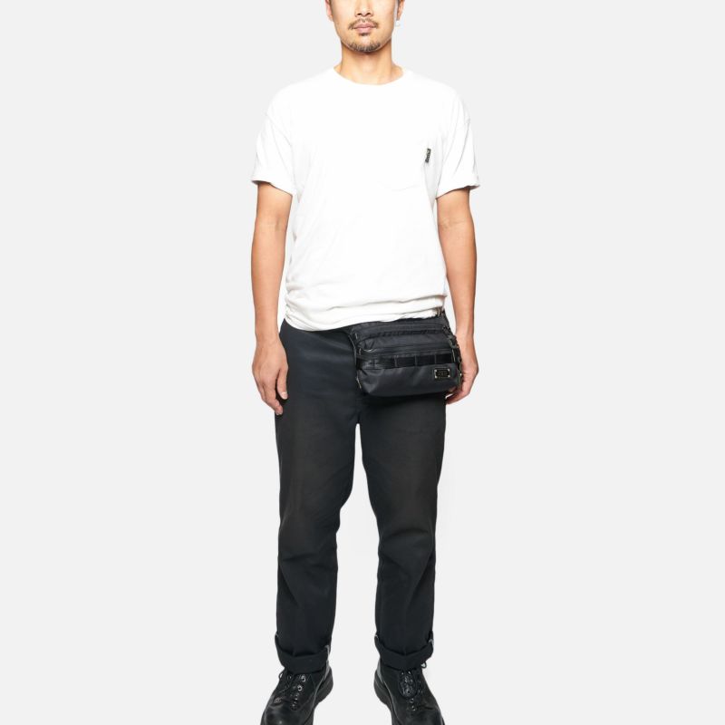 美品✨アッソブ CORDURA DOBBY 305D WAIST BAG CORDURA DOBBY 305D WAIST BAG sizeL/BLACKコーデュラドビー305D